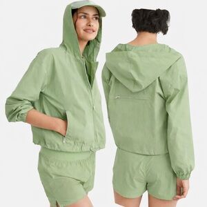 Madewell Green (Sage) Hiking Hoodie Crop Jacket | M | Gorpcore Sustainable